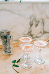 martini shaker and glasses