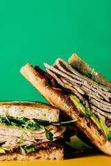 ham sandwich on a plate