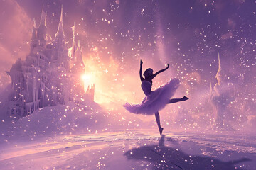 Dancer's Frozen Dream - obrazy, fototapety, plakaty