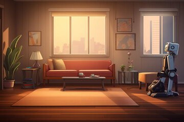 Saugroboter im smarten Zuhause in der Zukunft