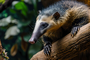 Anteater - Central and South America - A group of mammals known for their long snouts and specialized tongue used for feeding on ants and termites. They are threatened by habitat loss and hunting