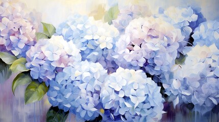 "Hydrangeas in Pastel Hues, Nature's Soft and Gentle Touch."