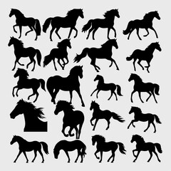 collection of silhouette horse design