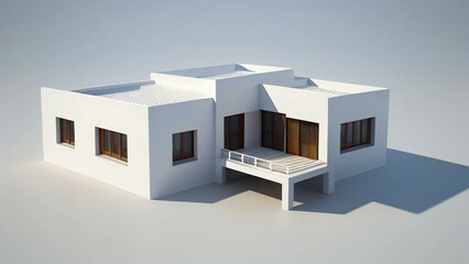 3d rendering of modern cozy house isolated on white background. Real estate concept.