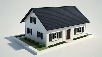 3d rendering modern house isolated on white background, Concept for real estate or property.