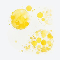 Yellow Watercolor Circles background