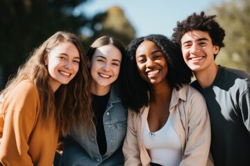 Fototapeta premium Portrait of a smiling and diverse group of students