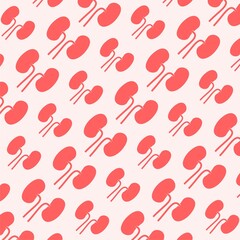 Kidney Day vector seamless pattern isolated on white background