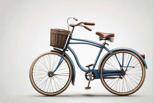 old fashioned bicycle on white background 