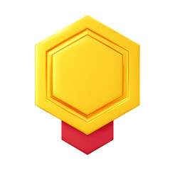 Gold medal 3d icon.