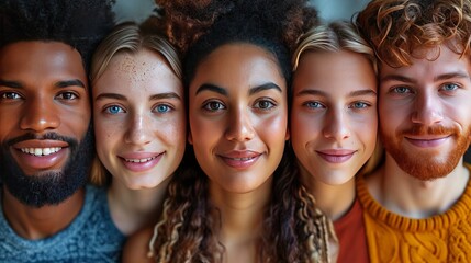 Many happy diverse ethnicity different young and old people group headshots in collage mosaic collection.generative ai