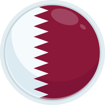 Circle Qatar flag icon cartoon vector. Game sport visitor. Sport doha