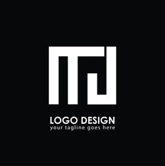 NJ NJ Logo Design, Creative Minimal Letter NJ NJ Monogram