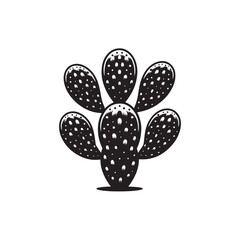 Cactus silhouettes with flowers