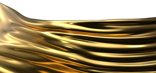 Golden Transcendence: Abstract 3D Gold Cloth Illustration for Transcendent Visuals