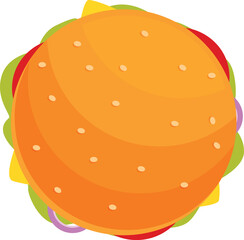 Fresh burger food icon cartoon vector. Fast meal. Layered product