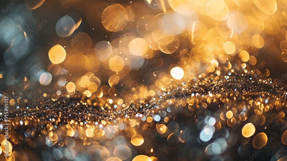 Poster gold and silver fireworks and bokeh used in different events and copy space. abstract background hol