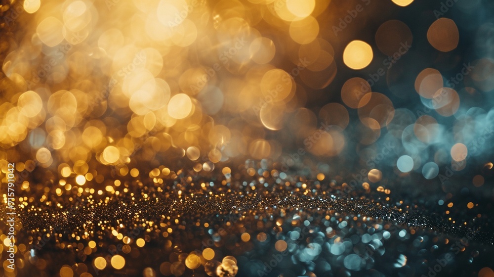 Poster gold and silver fireworks and bokeh used in different events and copy space. abstract background hol