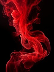 Clean Red Smoke Isolated on Black Background. Generative AI