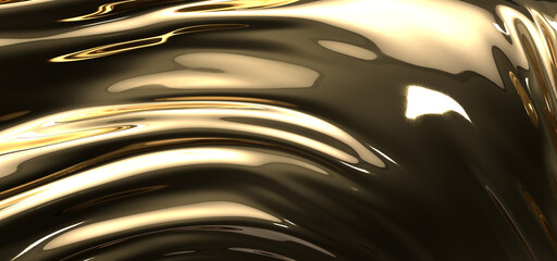 Golden Transcendence: Abstract 3D Gold Cloth Illustration for Transcendent Visuals