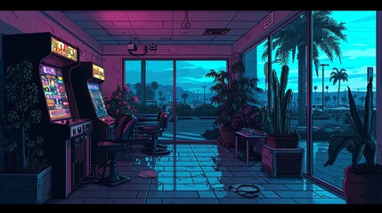 Twilight Arcade Room with Tropical View