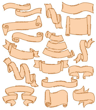 Vector vintage ribbons in various styles