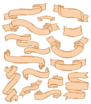 Vector vintage ribbons in various styles