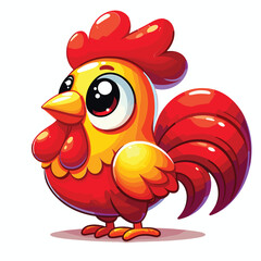 rooster isolated on white