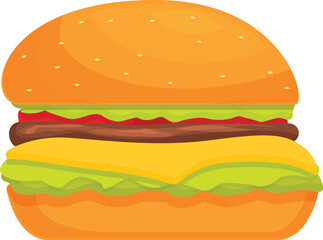 Melted burger icon cartoon vector. Small fast food. Meal grilled