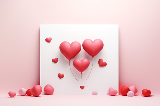 3d rendered pink colour heart background,3d renederd valentinesday background.
