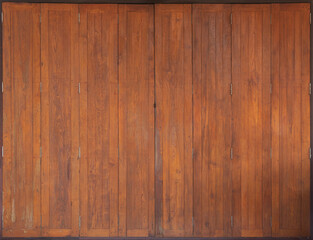 Natural wood slats door or lath line arrange. Flooring pattern surface texture. Close-up of interior architecture material for design decoration background.