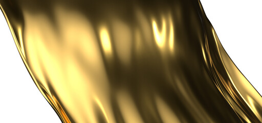 Golden Transcendence: Abstract 3D Gold Cloth Illustration for Transcendent Visuals