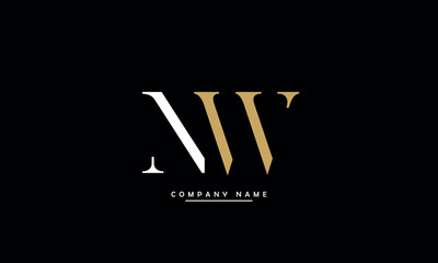 NW, WN, N, W Abstract Letters Logo Monogram
