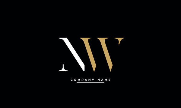 NW, WN, N, W Abstract Letters Logo Monogram