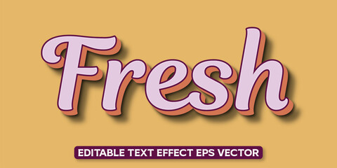 Fresh pink color Editable 3d Text effect eps vactor