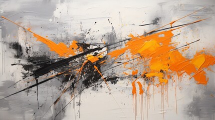 Fiery orange and yellow acryl painting