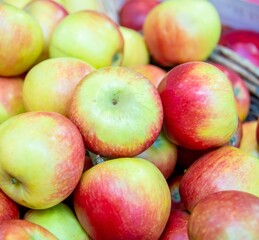 Apples at the market display stall