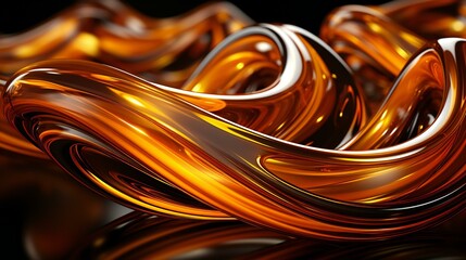 Golden Elegance: Abstract Gold Wave with Liquid Shine and Luxurious Texture