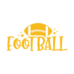 Football typography design on plain white transparent isolated background for card, shirt, hoodie, sweatshirt, apparel, card, tag, mug, icon, poster or badge
