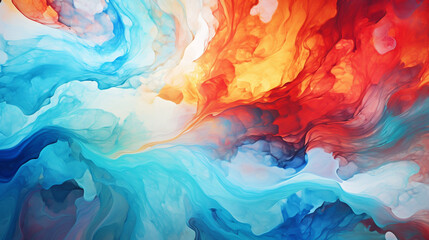 Fototapeta na wymiar Chaotic energetic colorful swirls tie-dye oil paint pattern abstract background wallpaper