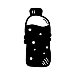 Mineral water bottle in glyph style