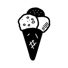Ice cream cone in glyph style