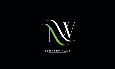 NW, WN, N, W Abstract Letters Logo Monogram