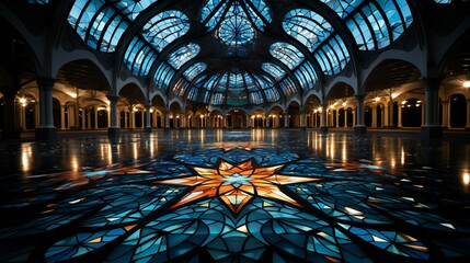 Majestic Dome: Architectural Beauty with Glass Ceiling and Artistic Design