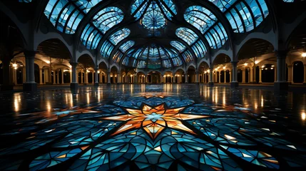 Zelfklevend Fotobehang Antwerpen Majestic Dome: Architectural Beauty with Glass Ceiling and Artistic Design