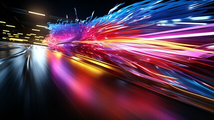 Speed Burst: Abstract Motion Background with Red and Blue Speed Lines
