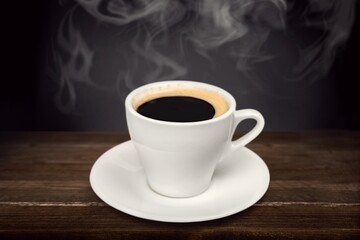 cup of hot tasty aroma espresso coffee