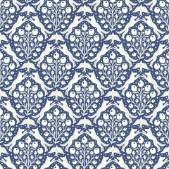 Fototapeta premium Hand drawn woodland animals seamless pattern Decorative cute dog wolf bird berries seamless pattern