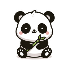panda with a flower