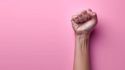 Symbol of Strength and Femininity - Raised Fist - Women's Day

